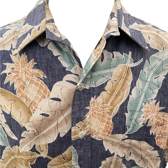 TORI RICHARD Aloha Hawaiian Reverse Print Collared Shirt Men S Small - Picture 2 of 7